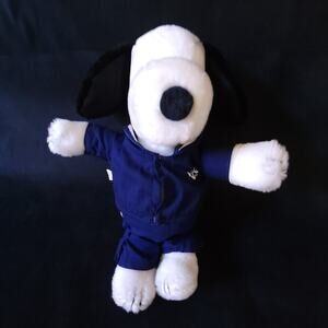 Vintage 1968 Peanuts Snoopy Plush Doll Toy in Super Rare Navy Sailor Outfit 11"